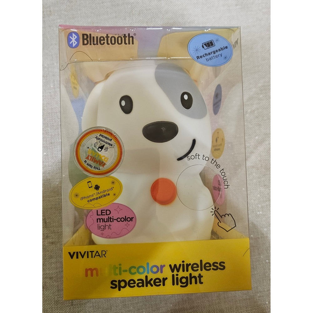 Vivitar Multi Color Wireless Speaker Light Dog Rechargeable LED Bluetooth New